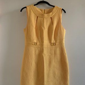 Tahari Yellow Cut-Out Dress